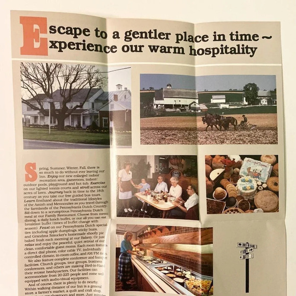 Vintage Pennsylvania Brochures Motel Inn Amish World Basketville Pamphlets - Picture 8 of 16